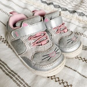 Stride Rite Surprize Silver + Pink Toddler Shoes